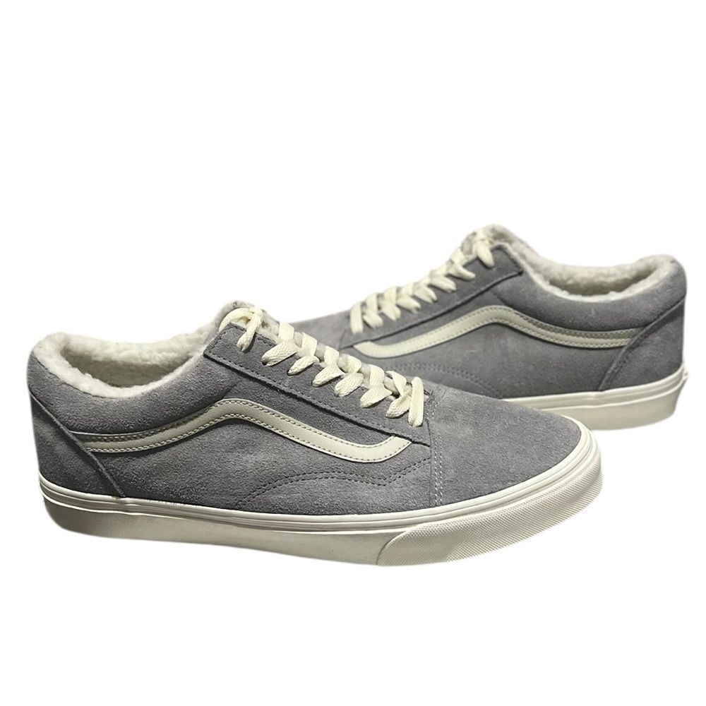 Vans Old Skool Sherpa-Lined Sneakers Gray Suede 11.5 Fleece Interior NWT